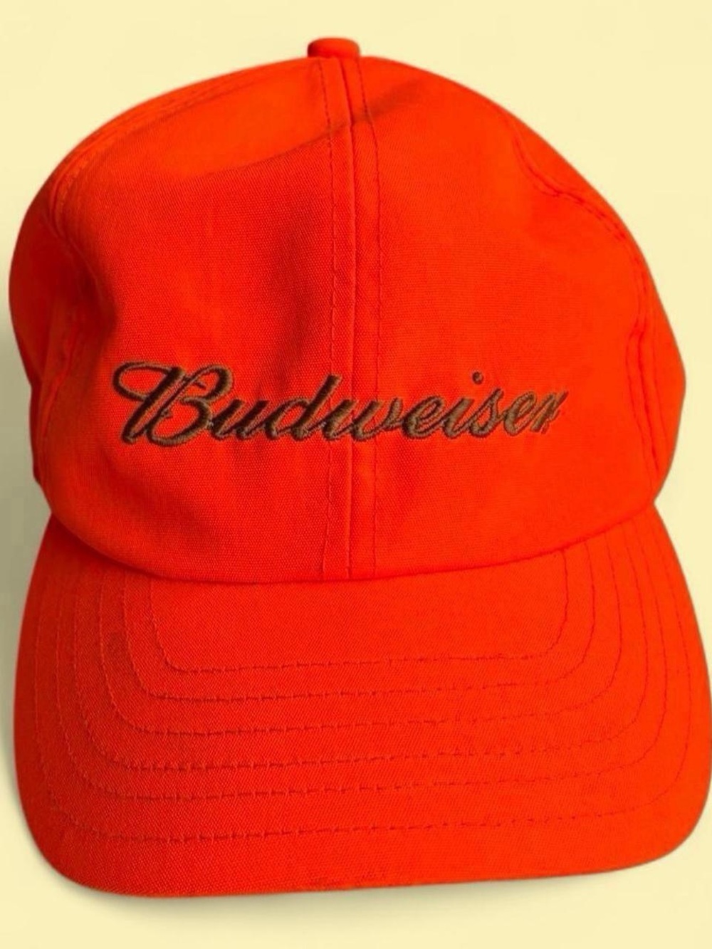Budweiser Bright Orange Script Cap
